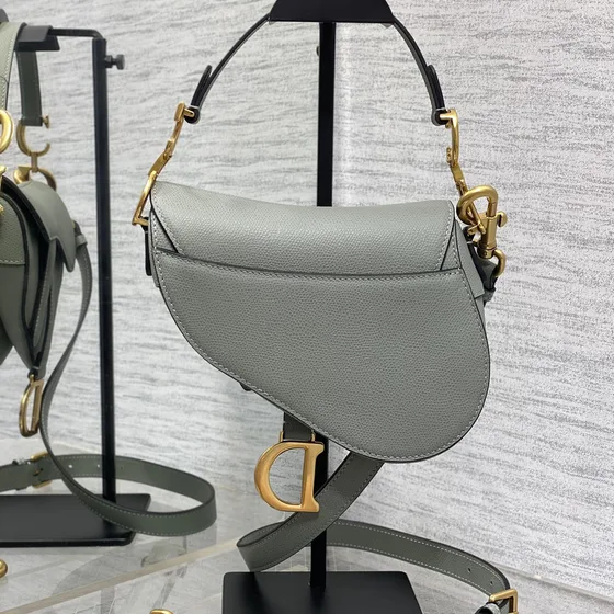 Dior Mini Saddle Bag With Strap Gray Crossbody