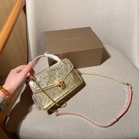 Bvlgari Serpenti Forever Maxi Chain Crossbody Bag Gold Crossbody