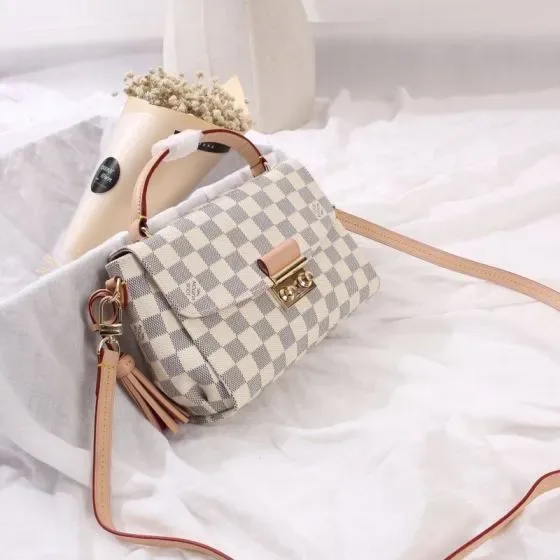 Louis Vuitton Croisette Wit Grijs Crossbody