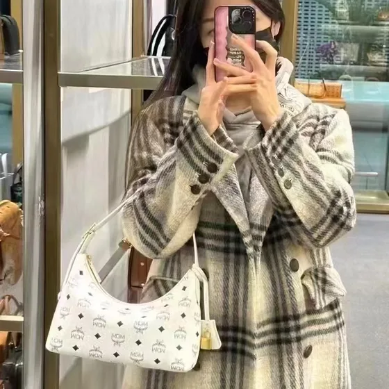 MCM Aren Hobo Bag In Visetos White Hobo