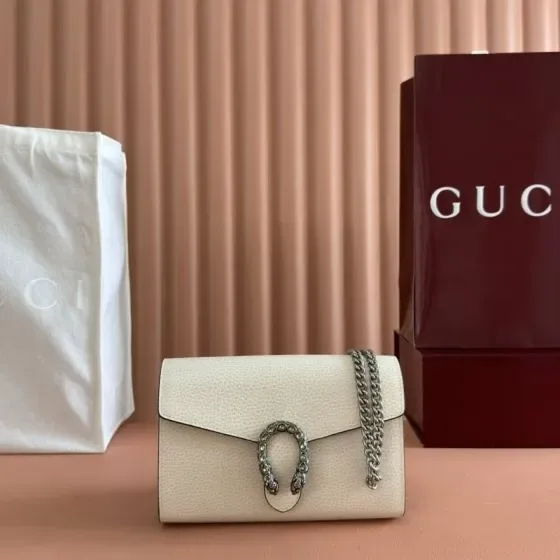 Gucci Dionysus Chain Wallet White Woc