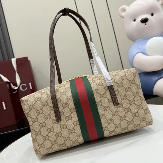 Gucci Ophidia Gg Medium Bovenhandgreep Bag Beige Ebony Bovenhandgreep