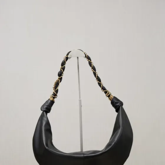 YSL Polo Id Leather Hobo Bag Black Hobo