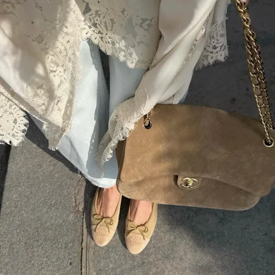 Chanel Classic Flap Beige Shoulder Bag