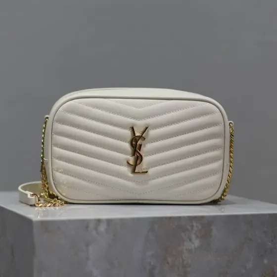 YSL Lou Camera Bag White Crossbody