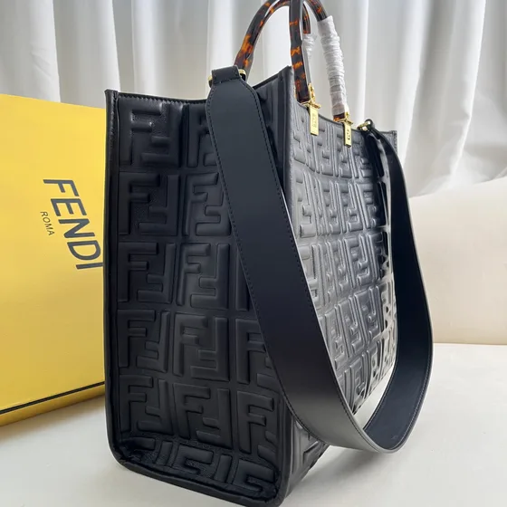Fendi Sunshine Shopper Tote Nero Borsa tote