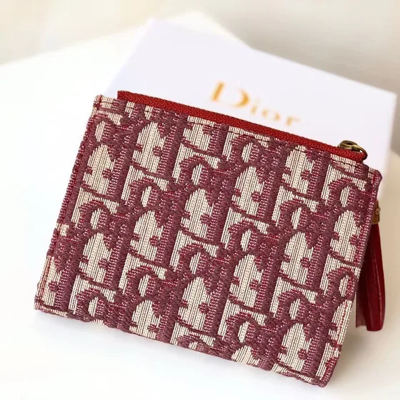 Dior Saddle Zipped Card Holder Bordô Card Holder