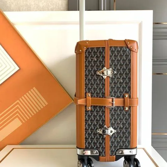Goyard suitcase Black Tan travel Black Tan Goyardine