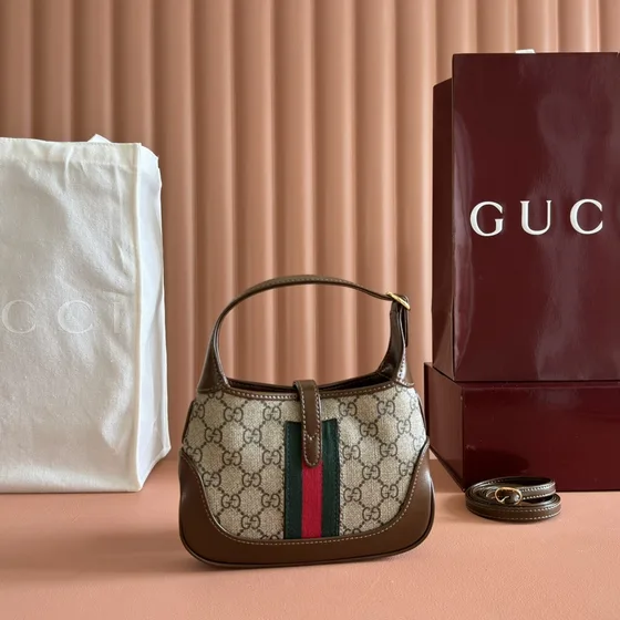 Gucci Jackie 1961 Mini Hobo Bag Beige/Bruin 19*13*3cm Hobo