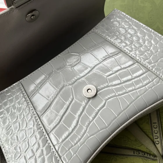 Balenciaga Hourglass Wallet On Chain Gray Woc