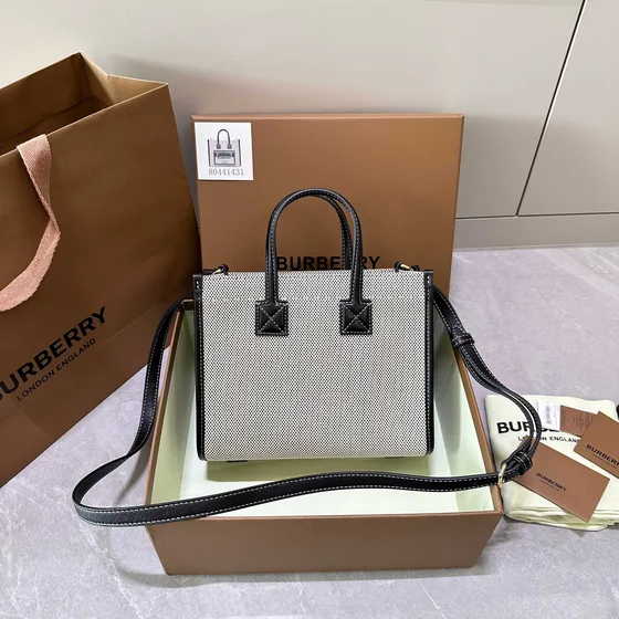 Burberry Mini Freya Tote Beige/Nero Borsa tote