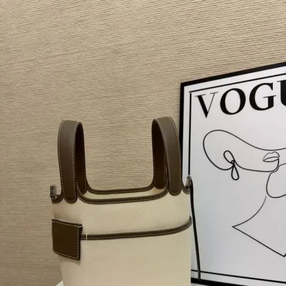 Hermes Unknown Beige Elephant Gray Top Handle