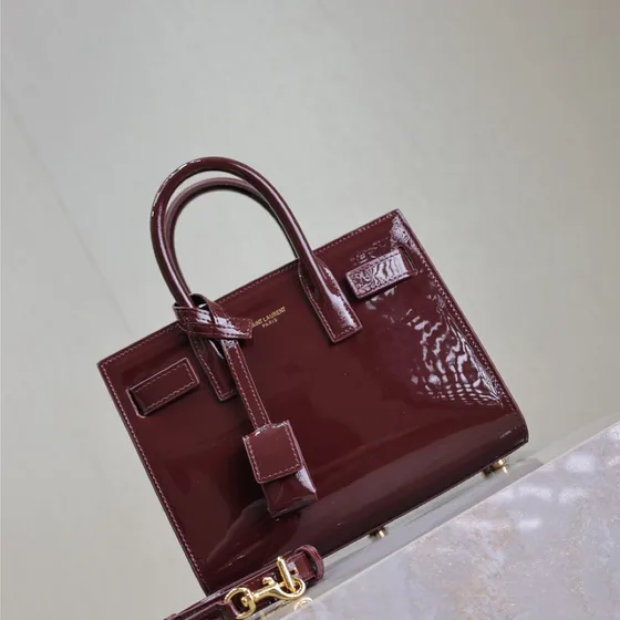 YSL Sac De Jour Nano Burgund Henkel