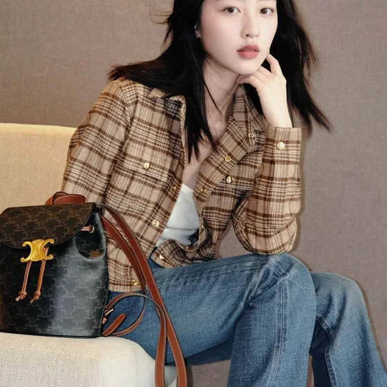 Celine Triomphe Mochila Tan Mochila