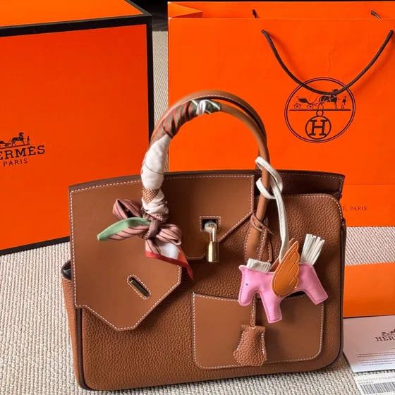 Hermes Birkin Brun Tophåndtag