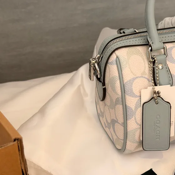 Coach Rowan Satchel Light Blå / Pastel Rosa Tophåndtak