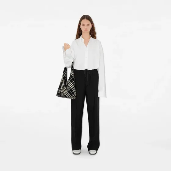 Burberry Check Medium Shopperveske Sort/Hvit Check Shopperveske