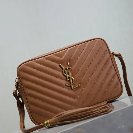YSL Lou Camera Bag Caramel Brown Crossbody