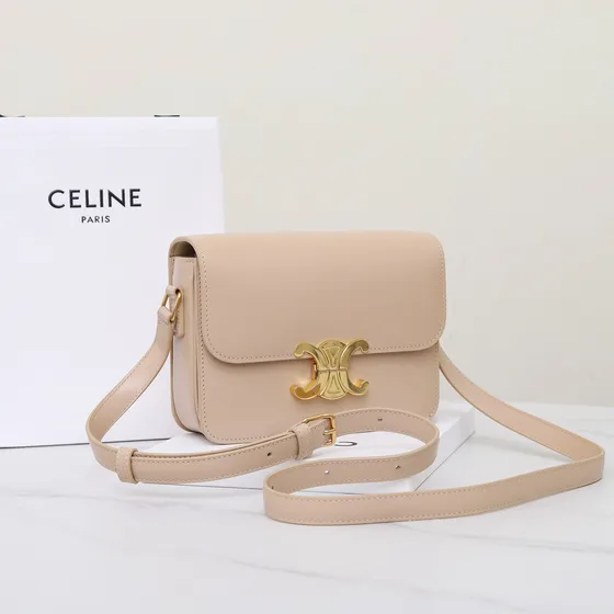 Celine Triomphe Beige Flaptasketur,Crossbody