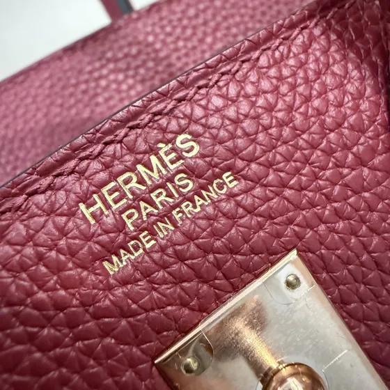 Hermes Birkin 25 Rouge Grenat 25cm Верхняя ручка