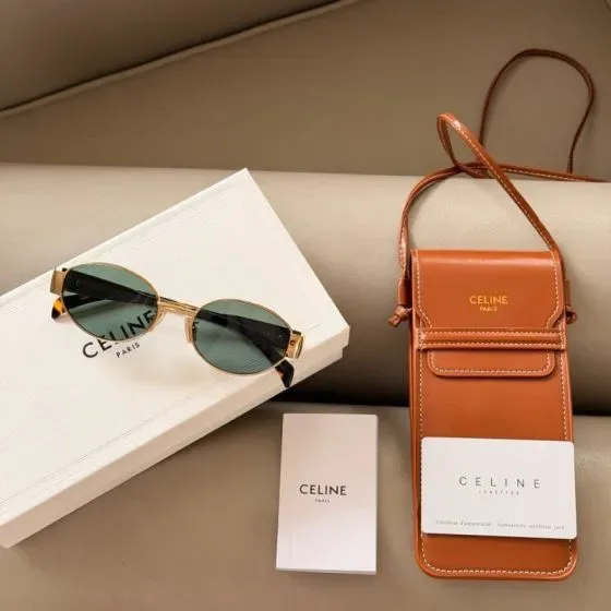Celine Phone Pouch With Strap Tan Crossbody