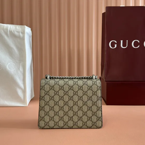 Gucci Dionysus Gg Supreme Shoulder Bag Beige Red Shoulder Bag