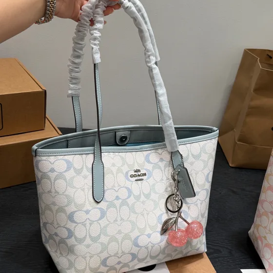 Coach City Tote Pembe/Mavi Tote çanta