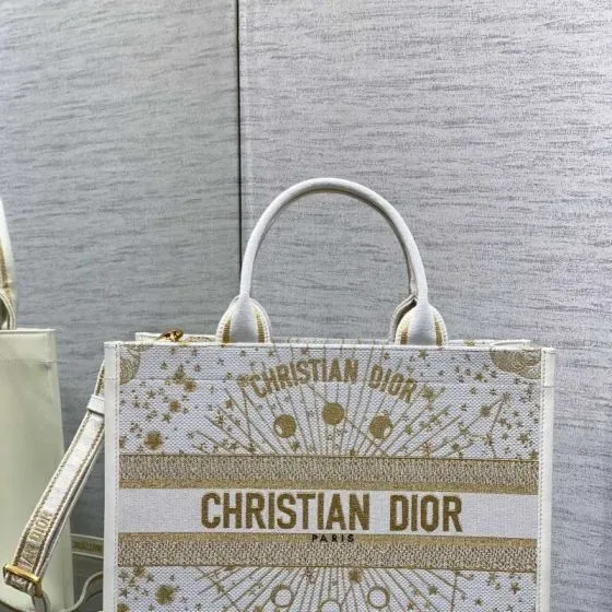 Dior Book Tote White Gold Tote Bag