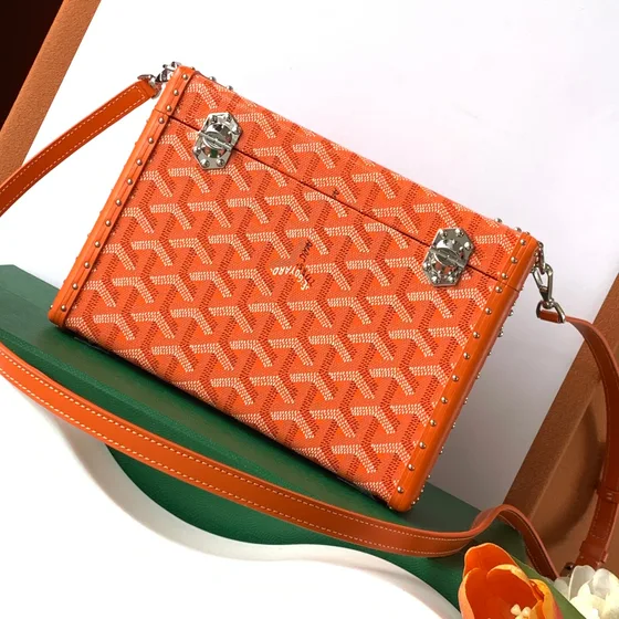 Goyard Cassette Trunk Bag Naranja Crossbody