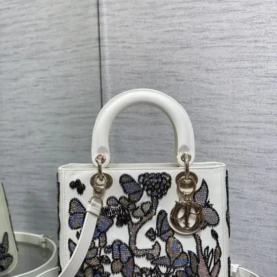 Dior Lady Dior Putih Top Handle