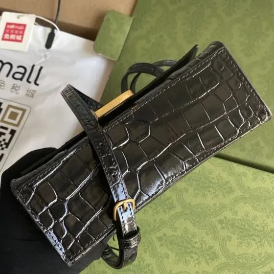 Balenciaga Hourglass Mini Top Handle Bag Black Top Handle