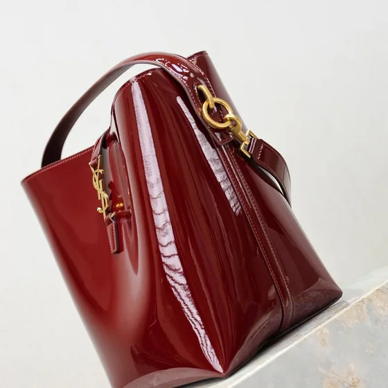 YSL Le 37 Borgoña Bolso bandolera
