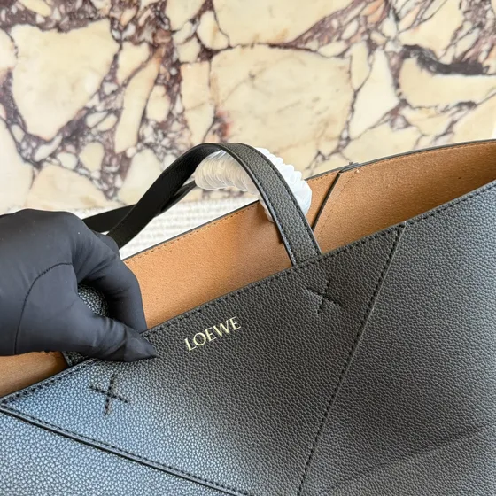 Loewe Puzzle Fold Tote Nero Borsa tote