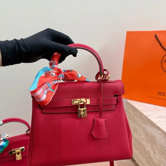 Hermes Kelly Red Top Handle