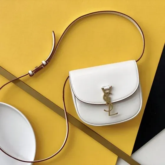 YSL Kaia Small Satchel White Crossbody
