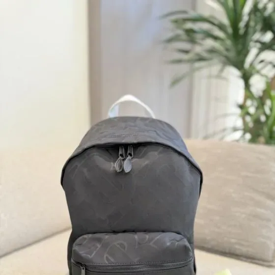 Burberry Logo Embossed Nylon Backpack Black Backpack