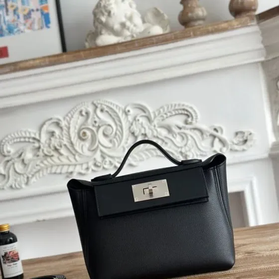 Hermes 24 24 Black Top Handle