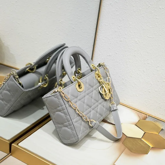 Dior Lady D-Joy Kelabu 26*6*14cm Top Handle