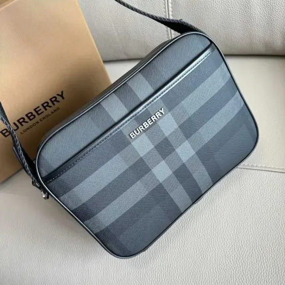 Burberry Check Crossbody Bag Charcoal Grey Crossbody