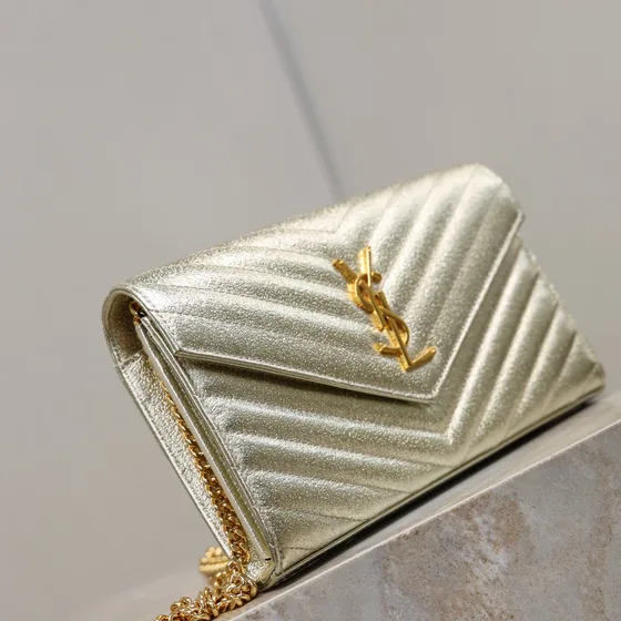 YSL Cassandre Envelope Chain Wallet Emas Woc