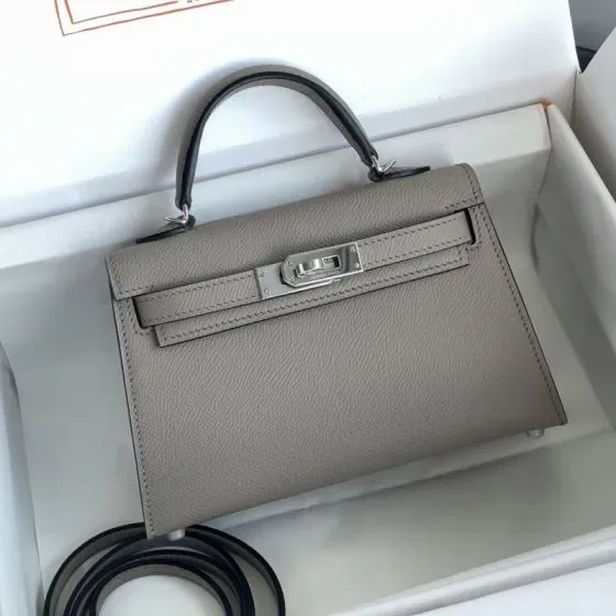 Hermes Mini Kelly Ii Gray Top Handle
