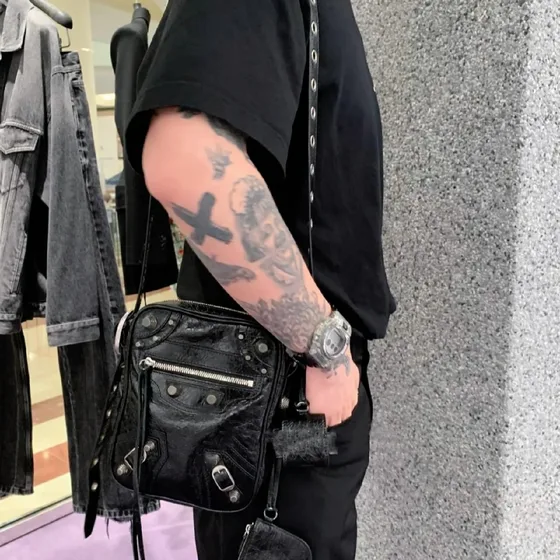 Balenciaga Le Cagole Crossbody Pouch Black Crossbody