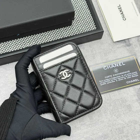 Chanel Zip Card Holder Schwarz Card Holder