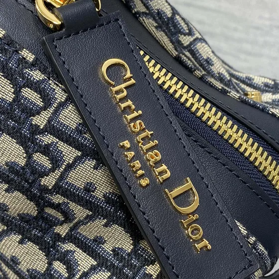 Dior Medium Diorstar Hobo Bag With Chain Bege And Azul-marinho Azul Hobo