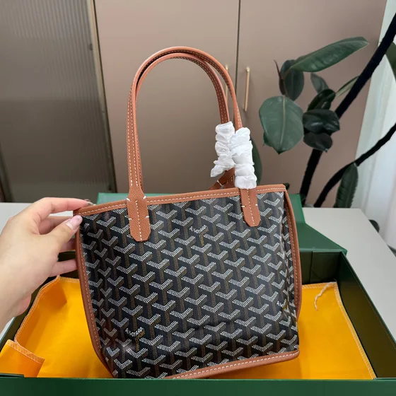 Goyard Saint Louis Mini أسود/بني 20*11*20cm Tote Bag