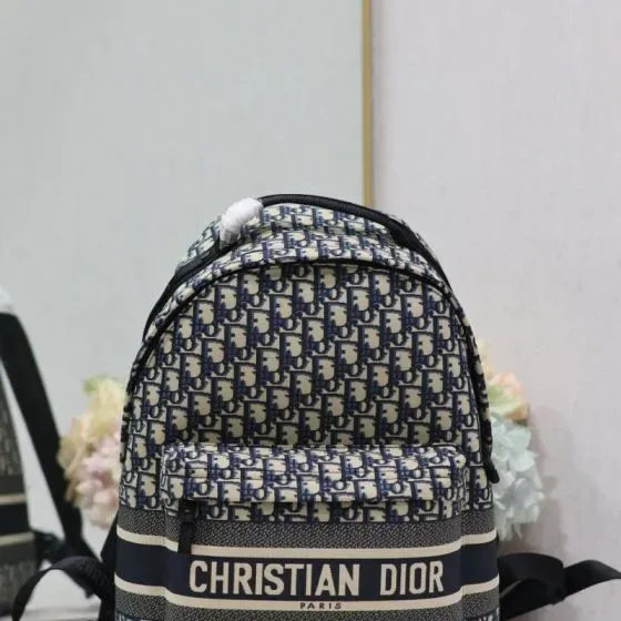 Dior Diortravel Backpack Beige And Blue Backpack