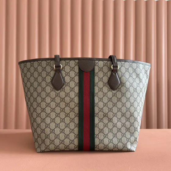 Gucci Ophidia Gg Medium Tote Bag Beige/Brown Tote Bag