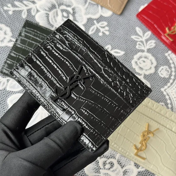 YSL Cassandre Card Case Siyah Card Holder