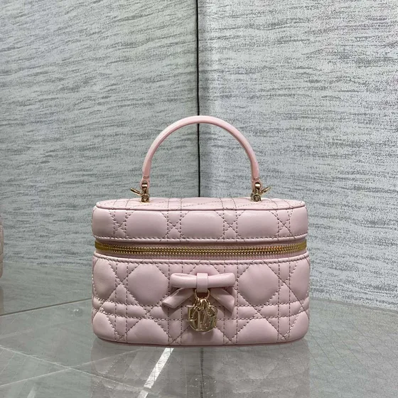 Dior Lady Dior Vanity Case Light Rosa Manico
