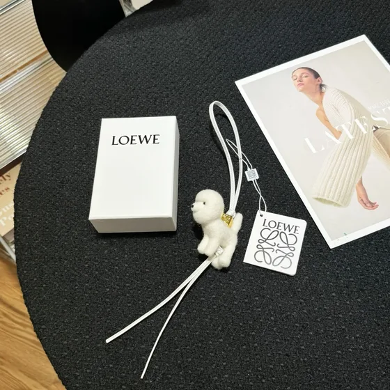 Loewe Bichon Frise Charm White Pouch
